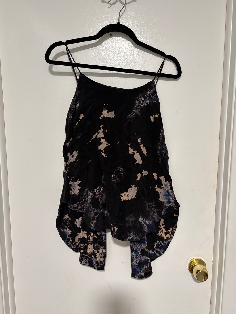Black Tie-Dye Spaghetti Strap Women’s Top